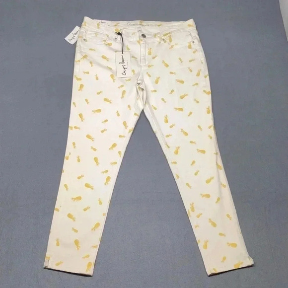 Chip & Pepper Syd Skinny Ankle Pineapple Print Pants Size 31 - Picture 2 of 16